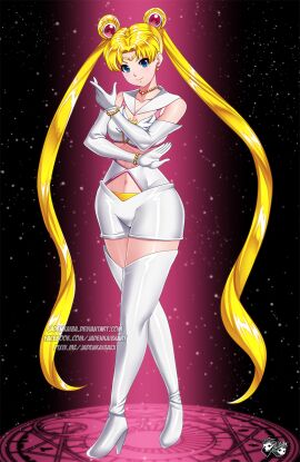 absolute_territory adult_swim alluring belly_button bishoujo_senshi_sailor_moon bishoujo_senshi_sailor_moon_r bishoujo_senshi_sailor_moon_r_the_movie bishoujo_senshi_sailor_moon_s bishoujo_senshi_sailor_moon_s_the_movie bishoujo_senshi_sailor_moon_supers bishoujo_senshi_sailor_moon_supers_the_movie blonde_hair blue_eyes elbow_gloves female high_heel_boots high_heeled_boots high_heels jadenkaiba lingerie looking_at_viewer midriff navel opera_gloves sailor_moon short_shorts shorts solo solo_female thighhigh_boots toei_animation toonami top usagi_tsukino viz_media zettai_ryouiki