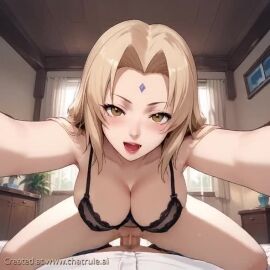 ai_generated cowgirl cowgirl_position male/female naked_female no_sound penis_in_pussy pov pov_eye_contact pov_male riding riding_penis tagme tsunade vagina vaginal_penetration vaginal_sex video