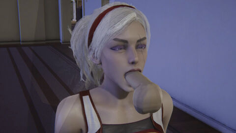 16:9 16:9_aspect_ratio 1boy 1girls 3d balls blowjob face_scar fellatio female female_focus hairband indoors lidia_sobieska looking_pleasured male no_hand_blowjob open_mouth penis penis_in_mouth room scar shoulders squinted_eyes sucking sucking_penis tekken testicles transparent_male video_game video_game_character video_game_franchise white_hair