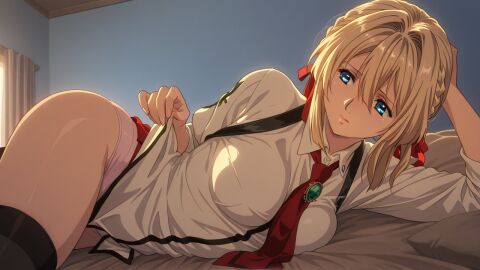 blonde_hair blue_eyes female underwear violet_evergarden violet_evergarden_(character)