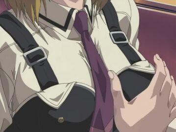 00s 2002 2girls animated bible_black bible_black_gaiden black_thighhighs blonde_hair blue_eyes blush bouncing_breasts bra bra_lift bra_pulled_up breasts classroom closed_eyes clothes_lift clothes_pull cloud cloudy_sky covering_breasts covering_privates crossed_arms desk drill_hair drill_ponytail english_subtitles english_text female female_focus grabbing_another's_breast groping groping_breast head_grab kissing kitami_reika kozono_nami large_breasts leg_grab legs multiple_girls necktie nipple_stimulation nipples open_clothes opening_another's_clothes pinching_nipple ponytail purple_hair red_skirt red_sky removing_bowtie removing_necktie resistance saliva saliva_trail school school_uniform shirt shirts short_hair sitting skirt sky sound squeezing_nipple sunset suspenders sweat tagme thighhighs underwear undressing unworn_bra video white_bra white_shirt window yuri