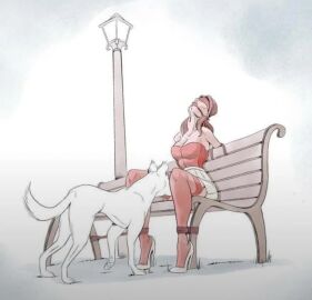 1boy 1girls arms_tied_behind_back bare_arms bare_shoulders bench bestiality blindfolded blindfolded_female bondage canine female forced_bestiality forced_zoophilia full_body gagged gagged_female high_heels involuntary_orgasm lamppost leapservice licking licking_pussy lingerie long_legs male milf miniskirt mistress park park_bench pussy simple_background slave slave_girl stationary_restraints submissive thighhighs tied white_background white_skirt zoophilia