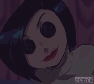 animated animated_gif big_breasts bottomless_sweater breast_drop breasts button button_eyes button_nipples coraline curvy curvy_figure female gif lifting_shirt milf other_mommy other_mother short_hair smirking_at_viewer speedo speedoru speedosausage sweater tagme