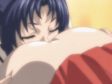 2girls animated ass bible_black bible_black_gaiden closed_eyes cunnilingus female from_behind kozono_nami looping_animation mochida_junko oral purple_hair school_uniform skirt yuri