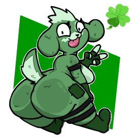 1girls 2d 2d_(artwork) 2d_artwork abstract_background ass ass_focus big_ass big_breasts breasts bubble_ass bubble_butt clover_team_leader epic_games female female_only fortnite furry furry_female furry_only green_background huge_ass huge_breasts lewdewott looking_at_viewer looking_back looking_back_at_viewer solo solo_female solo_focus thick_thighs tongue tongue_out white_background wide_hips