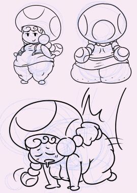 1girls ass backshots big_ass blush blush_lines bottom_heavy bottomless breasts clothed collage fat_ass fat_thighs female female_only hair laying_down mario_(series) mob_face mushroom_cap mushroom_girl mushroom_humanoid naked naked_female nintendo no_color nude nude_female pleasure_face sex shoes shortstack sitting sketch swallowsludge thick thick_ass thick_thighs thighs toadette twintails