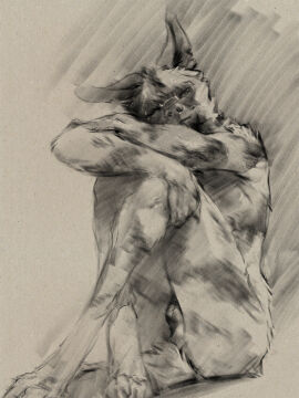 3:4 african_wild_dog animal_genitalia anthro ass balls biped canid canine conway_(game) digital_drawing_(artwork) digital_media_(artwork) eyewear fluffy fluffy_tail full-length_portrait fully_sheathed genitals glasses greyscale hi_res looking_at_viewer male mammal monochrome nomax nomax_(character) nude one_eye_closed paws pinup portrait pose sheath sitting smile smiling_at_viewer solo tail