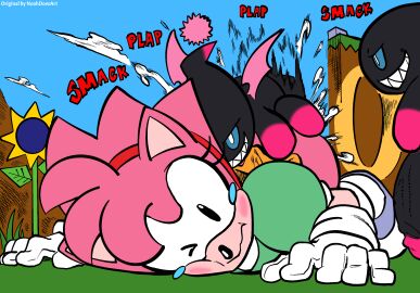 amy_rose anthro ass ass_up bent_over big_penis bodily_fluids chao_(sonic) classic_amy_rose classic_sonic_(universe) clothing cum dark_chao eulipotyphlan female flaccid footwear from_behind_position from_front_position genital_fluids genitals gloves grin group handwear head_down_ass_up hedgehog hi_res huge_cock humanoid_genitalia humanoid_penis hyper hyper_genitalia hyper_penis line_art lying male male/female mammal monochrome noahdoesart on_front on_ground penis sega sex sharp_teeth shirt shoes small_but_hung smile sonic_(series) sonic_the_hedgehog_(series) teary_eyes teeth third-party_edit topwear trio wings