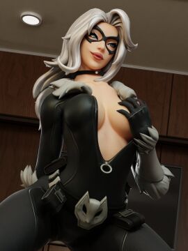 3d big_breasts black_cat_(fortnite) black_cat_(marvel) breasts choker exposed_breasts felicia_hardy female female_only fondling fondling_breast fondling_self fortnite fortnite:_battle_royale jabbi_2k looking_up marvel marvel_comics mask masked masked_female mostly_clothed mostly_clothed_female open_mouth shiny shiny_clothes shiny_skin solo solo_female spider-man_(series) unzipped unzipped_bodysuit