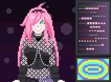 animated erect_nipples female female_only femsub fishnets hair_covering_eye hair_covering_one_eye happy_trance hypno hypnosis hypnotized kaa_eyes latam_virtual_youtuber livestream long_hair mind_control neneefthy nipples nyarukavt pink_hair pixel_art ring_eyes smile solo spiral text virtual_youtuber vtuber vtuberfanart