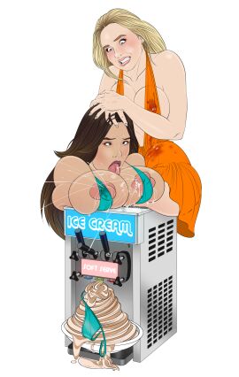 2girls body_horror celebrity female food_transformation gore guro ice_cream ice_cream_machine inanimate inanimate_transformation liquid_transformation melting nightmare_fuel olivia_rodrigo orgasm real_person sabrina_carpenter struggling tagme tittydispenser transformation what