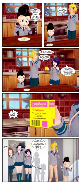 2boys 3d 3girls comic denki_kaminari jirou_kyouka micropenis mineta_minoru misunderstoodsecrets momo_yaoyorozu my_hero_academia small_penis small_penis_humiliation tiny_penis uraraka_ochako