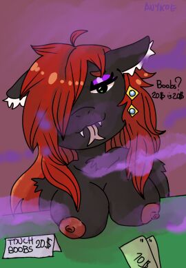 anguis_flake anthro anykoe aphrodisiac aphrodisiac_gas apode bedroom_eyes breasts dialogue draconcopode ear_piercing ear_ring equid equine fangs female furniture gas hasbro horse hybrid inner_ear_fluff lamia legless looking_at_viewer looking_pleasured makeup mammal money my_little_pony naga narrowed_eyes nightmare_anguis_(dial_liyon) piercing poison pony reptile ring_piercing scalie seductive serpentine shadowed_eyes signature snake solo split_form table talking_to_viewer teeth text tongue tongue_out tuft