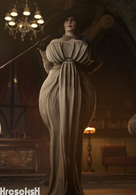 3d alcina_dimitrescu breasts child_bearing_hips female huge_breasts kreseks resident_evil resident_evil_8:_village solo thick_thighs voluptuous voluptuous_female