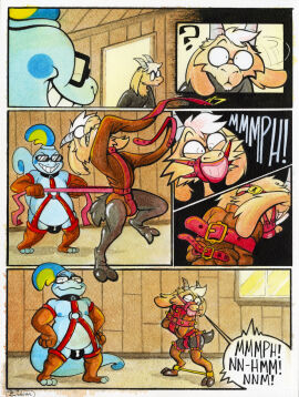 2024 3_toes anthro armwear belly bovid caprine clothing comic devon_the_sobble duo elbow_gloves evil_grin eyewear feet gay gay_male generation_8_pokemon glasses gloves goat gordian grin handwear harness hi_res hooves horn legwear lock locked male male/male mammal muzzle_(object) muzzled nintendo nipples overweight overweight_anthro overweight_male pokemon pokemon_(species) questionable_consent restraints scary_shiny_glasses slim slim_anthro slim_male smile smiling_at_viewer sobble spreader_bar squirming straitjacket struggling thigh_highs thong toes traditional_media_(artwork) underwear yaoi