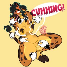 absurd_res ahe_gao anthro asphyxiation blush bodily_fluids clitoris clitoris_piercing dark_hair dark_nipples ejaculation english_text erect_nipples facial_piercing fan_character female floating_hands fondling fur genital_fluids genital_piercing genitals giraffe giraffid hands_behind_head hi_res hooves horn humanoid long_neck looking_pleasured mammal markings masturbation muffin_top nipple_fetish nipple_piercing nipple_play nipples nose_piercing nose_ring nude orgasm peeing peeing_self piercing pussy pussy_ejaculation ring_piercing septum_piercing septum_ring signature solo speech_bubble spots spotted_markings tail tail_pull text thick_thighs tongue tongue_piercing urinating urinating_female urination urine vaginal_fluids watersports yalen-the-untaggable yellow_body yellow_eyes yellow_fur