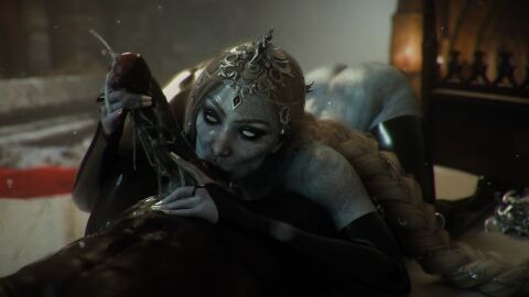 1boy 1girls 3d baldur's_gate_3 balls big_penis cum cum_rope cum_shot cumshot dark-skinned_male dark_skin fantasy female foreskin hand_on_penis leeterr male oral oral_sex orin_the_red penis semen sloppy sucking sucking_balls uncircumcised uncut veiny_penis wyll_ravengard