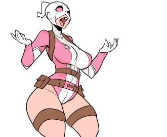 1girls color_edit edit female gwenpool marvel marvel_comics numbnutus pinup solo_female solo_focus superheroine