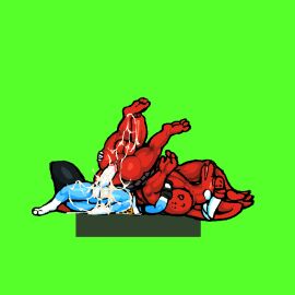 after_anal after_sex animated ass bates_(oh_so_hero!) big_penis cum cum_in_ass furry gay joe_(oh_so_hero!) male oh_so_hero! penis small_dom_big_sub yaoi