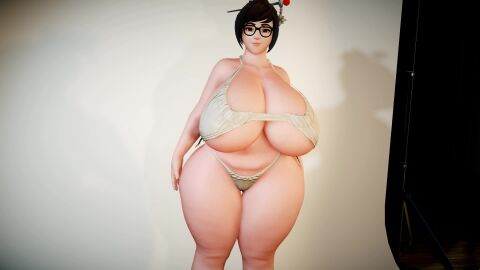 3d 3d_(artwork) 3d_animation 3d_model ass belly belly_fat belly_folds breast_veins breasts brown_eyes brown_hair chubby curvy fat fat_ass gigantic_breasts glasses huge_ass huge_breasts jiggle_physics jiggling_thighs large_breasts mei_(overwatch) mei_ling_zhou navel overwatch plump smile superdougie tagme thick_thighs video voluptuous wide_hips