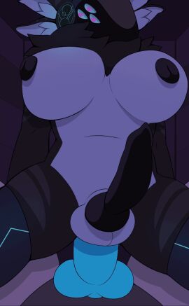 2024 2d_animation 3_eyes 4_ears animated anthro balls big_breasts big_knot big_penis black_body black_fur black_nipples bouncing_balls bouncing_breasts bouncing_penis breasts dimisei duo fur futanari genitals heart_eyes heart_symbol huge_breasts huge_cock intersex intersex/male knot machine mako_(konigshund) male male_on_futa mamagen multi_ear multi_eye nekothesaber nipples penis protogen sex short_playtime