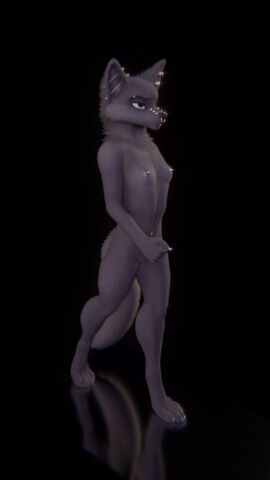 3d_animation animated anthro breasts canid canine canis facial_piercing feet female fur grey_body grey_fur hi_res mammal mr_shy multiple_piercings nipple_piercing nipples nose_piercing nose_ring nude nude_female paws piercing ring_piercing ruaidri skinny small_breasts solo tail toes umbra_(mr_shy) wolf