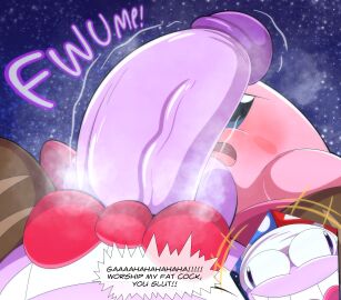 absurd_res alien balls big_balls big_penis blush bow_tie clothing duo fool's_hat genitals grin hat headgear headwear hi_res huge_cock humanoid_genitalia humanoid_penis kirby kirby_(series) male male/male marx_(kirby) motion_lines musk musk_cloud nintendo onomatopoeia oral_request panel_skew penis penis_on_face questionable_consent requesting sex_request smile sound_effects space star teeth tepigfan101 text waddling_head yelling