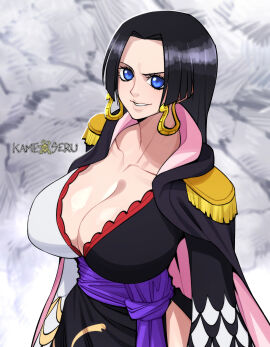 black-haired_female black_hair boa_hancock breasts clothing female female_only kamekuzu kameseru large_breasts one_piece