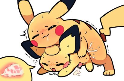 anal anal_orgasm anal_sex ass blush bodily_fluids closed_eyes cum cum_in_ass cum_inside cumshot dripping drooling duo ejaculation feral from_behind_position fur gay generation_1_pokemon generation_2_pokemon genital_fluids hands-free internal male male/male male_feral male_on_feral male_penetrated male_penetrating male_penetrating_feral male_penetrating_male nintendo orgasm penetration penile penile_penetration penis penis_in_ass pichu pikachu plumflavor pokemon pokemon_(species) precum precum_drip saliva sex simple_background size_difference smaller_penetrated sweat white_background wholesome yellow_body yellow_fur