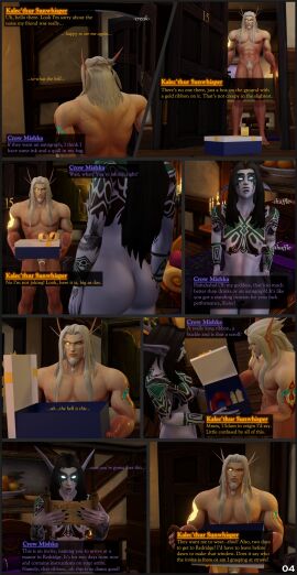 1boy 1girls 3d big_penis black_hair blizzard_entertainment blonde_hair blood_elf breasts cock_ring comic comic_page crow_(warcraft) cum cum_in_pussy cum_inside cum_on_body cum_on_breasts dialogue female interspecies kalec_sunwhisper light-skinned_male light_skin male mr_sunwhisper night_elf original_character penis pubic_hair purple_skin pussy warcraft world_of_warcraft
