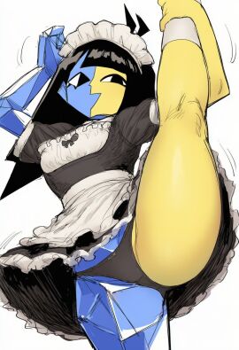 ena ena_(orginal) ena_(series) female joel_g legs_up looking_at_viewer maid_outfit maid_uniform panties peruvian_female underwear