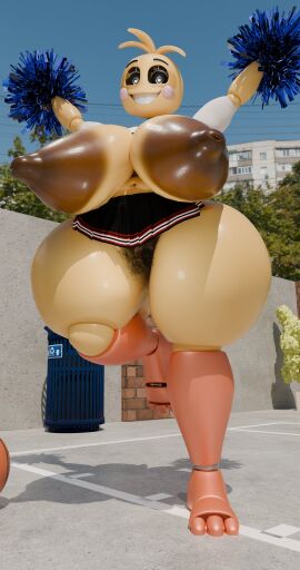 135:256 3d adri164 animatronic areola avian big_areola big_breasts big_nipples big_pubes bird body_hair breasts brown_areola cellulite cheerleader cheerleader_outfit chicken day digital_media_(artwork) excessive_pussy_hair female five_nights_at_freddy's five_nights_at_freddy's_2 galliform gallus_(genus) genitals hairy hairy_pussy hi_res huge_thighs machine nipples outside phasianid pubes pubic_hair pussy robot scottgames small_skirt smile solo thick_thighs toy_chica_(fnaf) wide_hips yellow_body