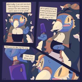 absurd_res anthro avian bird comic dialogue duo female food hemlock_(scalesack) hi_res imminent_vore leopard_seal livestream male male/female mammal marine merle_(bxxpie) pinniped popsicle scalesack_(hex) seal speech_bubble trapped