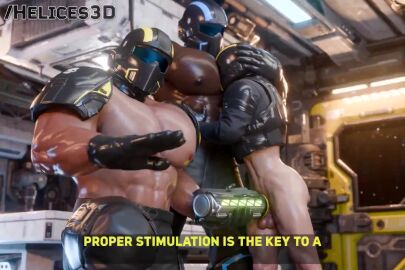 armpit_sniffing armpits assisted_sex bara gay helldivers_2 male_only masked masked_male pecs tagme video yaoi