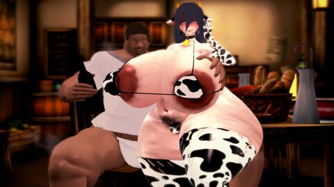 1girls 3d armwear breasts breasts_bigger_than_head cow_ears cow_girl cow_horns cow_print cow_print_armwear cow_print_bikini cow_print_thighhighs curvy female game_freak hex_maniac hex_maniac_(z-a) huge_breasts juujia legwear long_hair nintendo pokemon pokemon_legends:_z-a purple_hair tagme thighhighs thighs_bigger_than_head