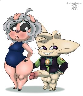 2024 anthro ass balls big_ass big_balls big_butt big_penis binario_(superbinario) clothed clothing digital_drawing_(artwork) digital_media_(artwork) domestic_cat domestic_pig duo duty_(linyxart) felid feline felis female female_penetrated fur genitals hair hi_res humanoid_genitalia humanoid_penis lagomorph leporid linyxart male male/female mammal partially_clothed penetration penis pig short_stack simple_background slightly_chubby slightly_chubby_female suid suina sus_(pig) thick_thighs