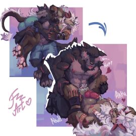 abs absurd_res animal_genitalia animal_penis anthro blush bodily_fluids bulge canid canine canine_genitalia canine_penis cum cum_inside dislyte dragon drooling duo eastern_dragon ejaculation faurenzzart froid_ulfr genital_fluids genitals hair hi_res hybrid knot lilith_games male male/male mammal moan muscular muscular_anthro mythological_canine mythological_creature mythological_scalie mythology nian_(species) pawpads paws penis saliva scalie stomach_bulge sui_zai_(dislyte) throbbing tongue tongue_out virgin werecanid werecanine werecreature werewolf white_hair