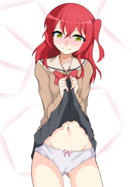 1girls absurd_res absurdres bare_belly bare_hands bare_hips bare_legs bare_navel bare_skin bare_thighs belly belly_button black_skirt bocchi_the_rock! breasts collarbone dot_nose exposed_belly exposed_hips exposed_legs exposed_navel exposed_skin exposed_thighs female female_focus female_only fingers green-eyed_female green_eyes groin hair_between_eyes high_resolution high_school_student highres kita_ikuyo lean_figure legs light-skined_female light-skinned_female light_skin long_hair looking_at_viewer midriff narrow_waist navel panties petite petite_body petite_breasts petite_female petite_tits ponytail qtaro999999 red-haired_female red_hair ribbon_panties school_uniform schoolgirl side_ponytail simple_background skinny skinny_female skinny_waist skirt skirt_aside skirt_lift skirt_lifted_by_self skirt_pull slender_body slender_waist slim_female slim_waist small_breasts smooth_skin solo standing teenage_female teenager thigh_gap thighs thin_waist underwear upper_body v-line white_background white_panties white_underwear