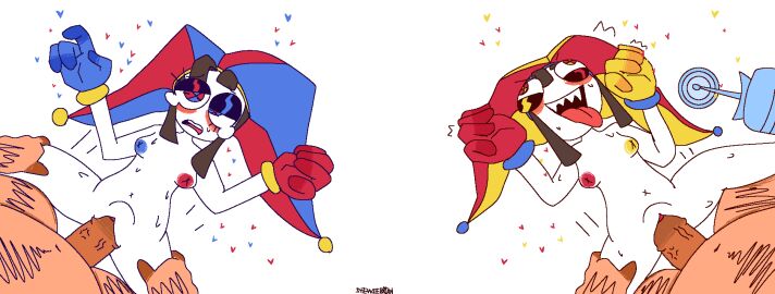 crossover crying_while_penetrated crying_with_eyes_open enjoying_sex evil_peppino evil_pomni_(the_amazing_digital_circus) female glitch_productions gooseworx jester jester_girl jester_hat love_hearts overstimulation peppino_spaghetti pizza_cutter pizza_tower pomni pomni_(the_amazing_digital_circus) pussy rough_sex sex shitpost stewiebrian_(artist) sticking_out_tongue sticking_tongue_out stomach_bulge the_amazing_digital_circus vaginal_penetration