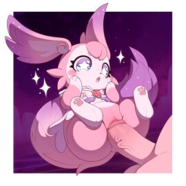 :o absurd_res anthro anthro_penetrated biped duo erection female fur genitals glans hi_res honkai:_star_rail human human_on_anthro human_penetrating human_penetrating_anthro humanoid_genitalia humanoid_penis interspecies kekitopu male male/female mammal mem_(honkai:_star_rail) multicolored_body multicolored_fur open_mouth pawpads penetration penile penile_penetration penis pink_body pink_fur pink_tail pussy sex shallow_penetration star_eyes surprised tail two-tone_fur vaginal_penetration white_body white_fur