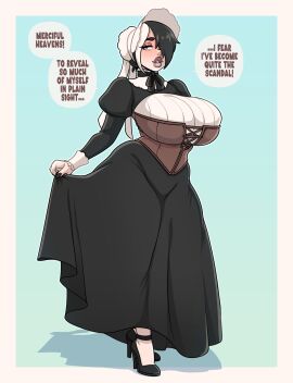 1girls breasts corset female full_lips fully_clothed furanh furia_(furanh) goth goth_girl heels huge_breasts lipstick long_dress original original_character original_characters puffy_lips solo standing tagme wide_hips