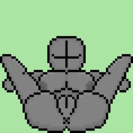 2d anon anonymous_female anus breasts faceless_female female green_background holding_leg_up holding_legs legs_apart legs_spread legs_up mating_press missionary_position on_back pixel_art png presenting presenting_anus presenting_pussy pussy solo solo_female solo_focus tagme