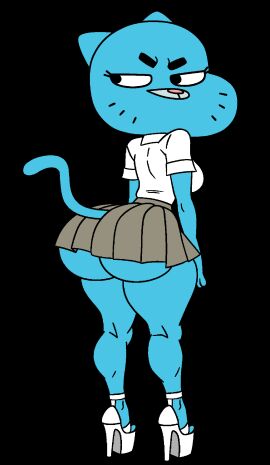 accurate_art_style animated anthro anthro_milf ass big_ass blackmorty_(artist) feline female high_heels milf nicole_watterson skirt the_amazing_world_of_gumball