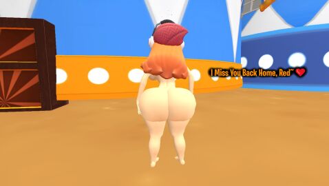 1girls 3d ass barefoot beanie big_ass bubble_ass bubble_butt buttcheeks completely_nude dialogue female female_only full_body fully_naked fully_nude garry's_mod headphones holding_ass human_meggy kaibernation meggy_spletzer naked naked_female nude nude_female orange_hair rear_view smg4 solo solo_female standing text thick_ass