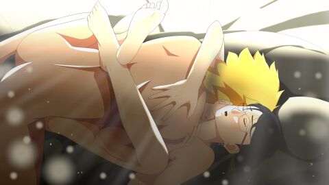 1boy 1girls 2d black_hair blonde_hair boruto:_two_blue_vortex closed_eyes completely_nude crossed_legs female light_skin male missionary_position naruto naruto_(series) nude nude_female nude_male open_mouth optimystic passionate pussy sarada_uchiha teenage_couple teenage_female teenage_male teenager uzumaki_boruto vaginal_penetration