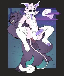 anal anal_sex anthro anthro_on_anthro anthro_penetrated anthro_penetrating anthro_penetrating_anthro ass balls black_sclera blep bow_(feature) canid canine cheek_tuft domestic_cat duo erection facial_tuft felid feline felis femboy fur genitals ghost grey_body grey_fur hair hi_res humanoid_genitalia humanoid_penis long_tongue looking_pleasured male male/male male_penetrated male_penetrating male_penetrating_male mammal mythological_canine mythological_creature mythology neck_tuft nude open_mouth pawpads paws penetration penile penile_penetration penis penis_in_ass pink_body pink_fur pink_hair purple_pawpads sex smile smirk smug smug_face smug_grin sparkibarki spirit tail tail_tuft tongue tongue_out tuft were werecanid werecanine werewolf white_body white_fur