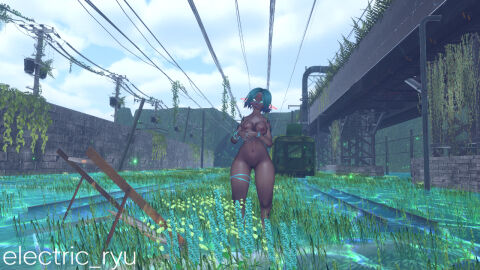 1girls 3d ass big_ass big_breasts breasts electric_ryu female monster_girl nude nude_female vrchat vrchat_avatar