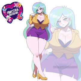 1girls 2025 2d arm_under_breasts big_breasts big_thighs big_titties breasts cleavage clothed clothing curvaceous curvy curvy_female equestria_girls female female_focus female_only friendship_is_magic hasbro high_heels huge_breasts hyper_hourglass large_breasts long_hair looking_at_viewer masterdestroyzj mature_female milf multicolored_hair my_little_pony no_ai office_clothing office_lady pencil_skirt princess_celestia princess_celestia_(eg) princess_celestia_(mlp) principal principal_celestia purple_clothing purple_skirt skirt solo solo_female thick_thighs twitter_link white_skin wide_hips