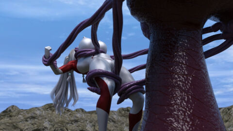 3d alien alien_girl alien_humanoid asian asian_female ass big_breasts bodypaint breasts female female_focus giant_ass giant_breasts giantess glowing_eyes large_ass large_breasts massive_ass massive_breasts massive_butt massive_thighs nude nude_female original original_character ponytail red_body red_bodypaint red_skin restrained silver_body silver_bodypaint silver_hair silver_skin superheroine tentacle thick_ass thick_butt thick_hips thick_thighs thighs ultraman_(franchise) ultrawoman yoidore