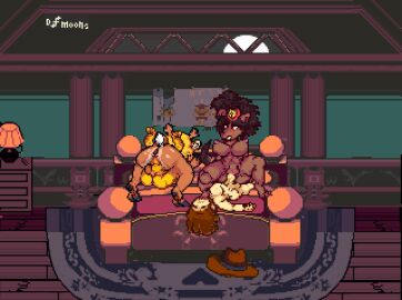 amazonian_mating_press animated clover_(undertale_yellow) deltarune dmoons female kanako_(undertale_yellow) kris_(deltarune) leg_lock noelle_holiday pixel_animation pixel_art tagme undertale undertale_(series) undertale_yellow